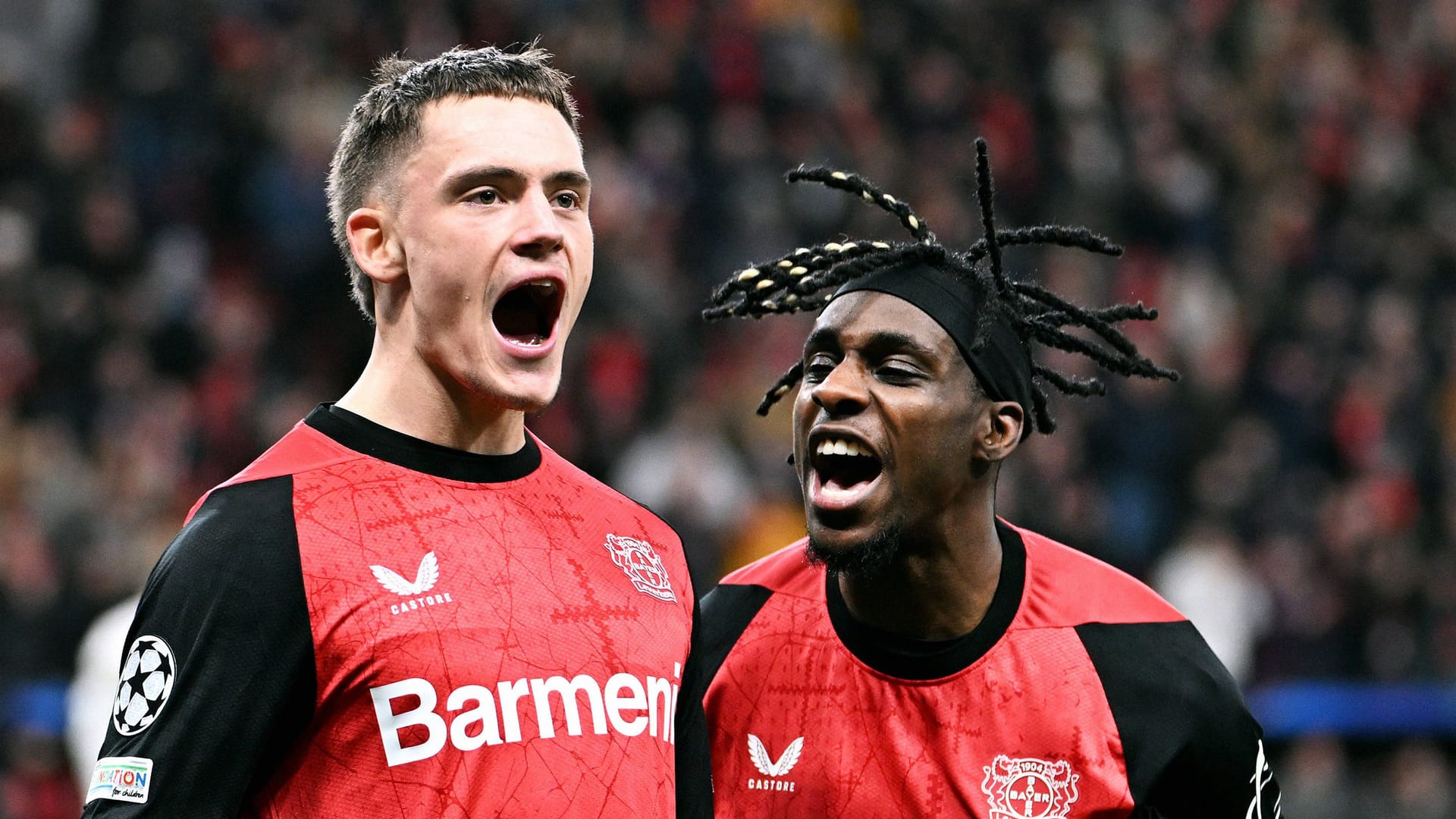 Florian Wirtz (left) and Jeremie Frimpong: Leverkusen moves directly into the round of 16.
