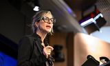 Francesca Albanese during a meeting in the Australian National Press Club in Canberra, last month.