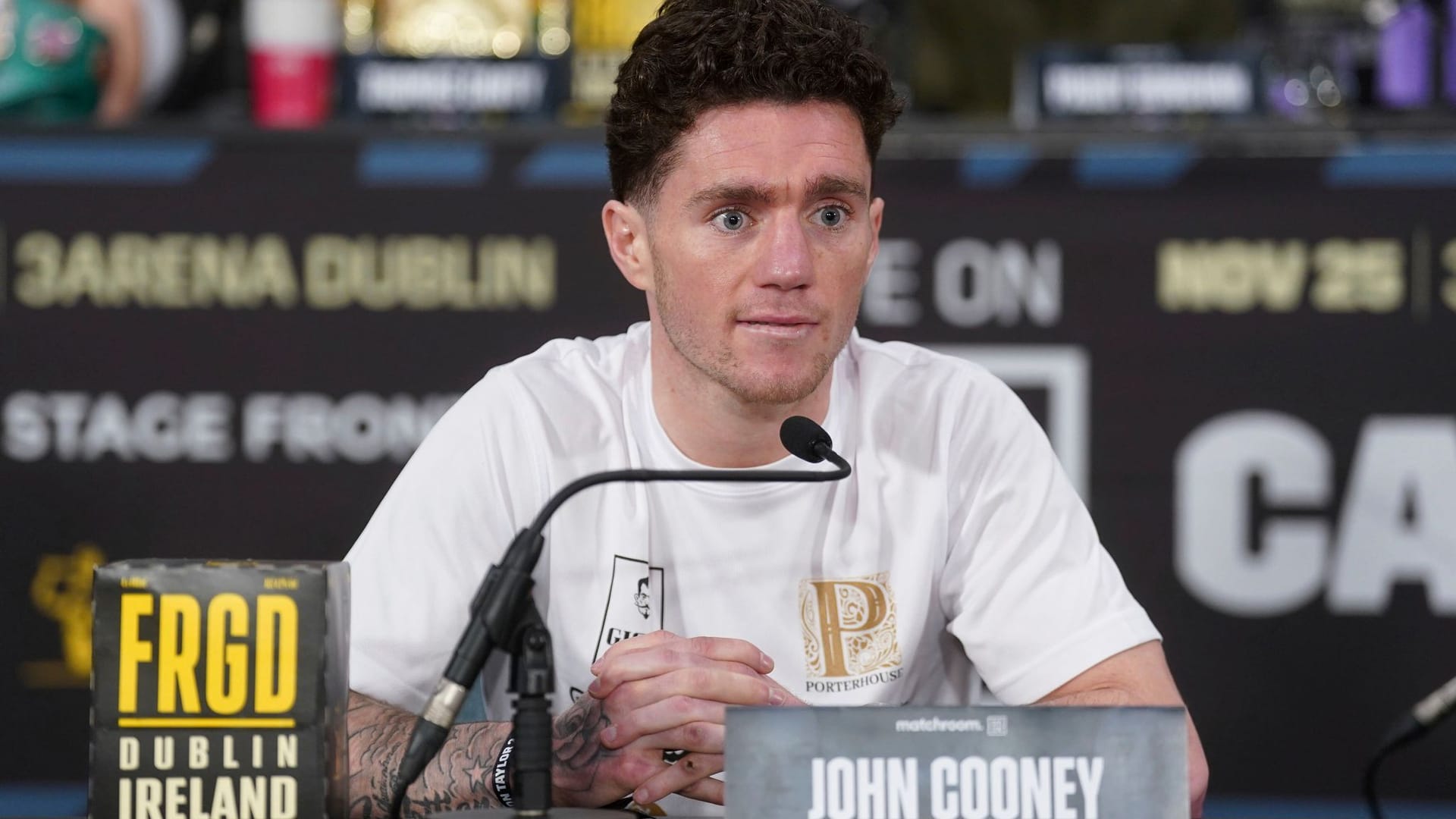 John Cooney at a press conference (archive picture). The Irish boxer died a week after his defeat.