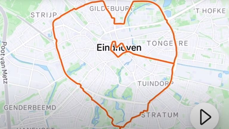 Jos cycled all kinds of hearts around Eindhoven.