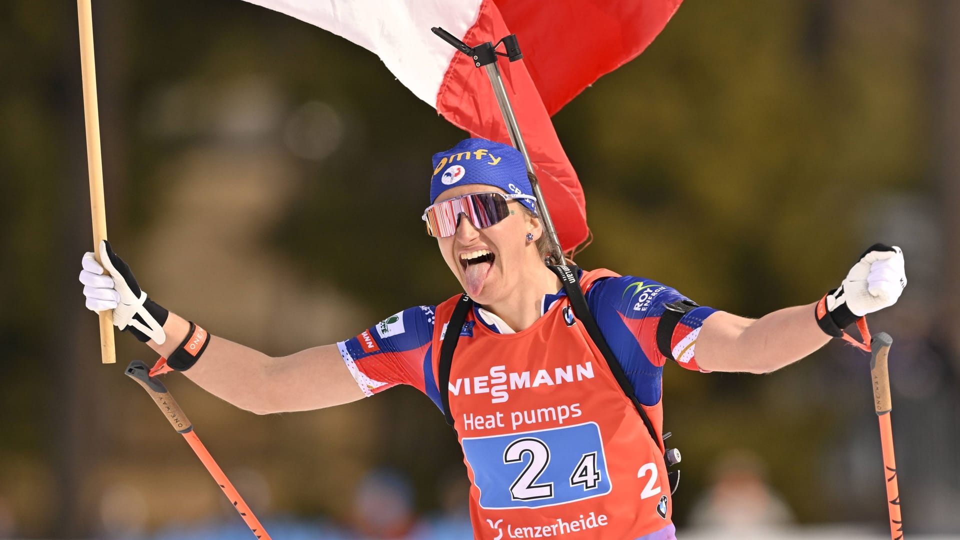 Julia Simon at the final round in the relay: The gold medal of French women was hardly in danger - until shortly before the end.