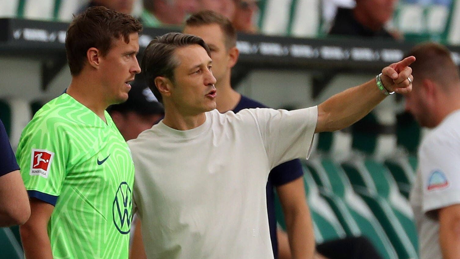 Max Kruse (left) and Niko Kovač: During his term at VfL Wolfsburg, the coach also trained Kruse.