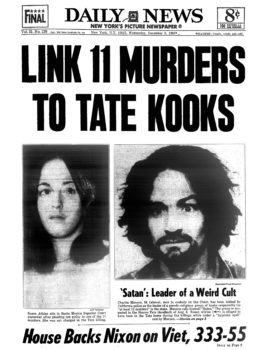 The headline of the Daily News on December 3, 1969: Manson is considered 