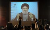 In recent years, Lebanese only saw the Hezbollah leader Nasrallah in hiding in video messages, such as here in 2012. 
