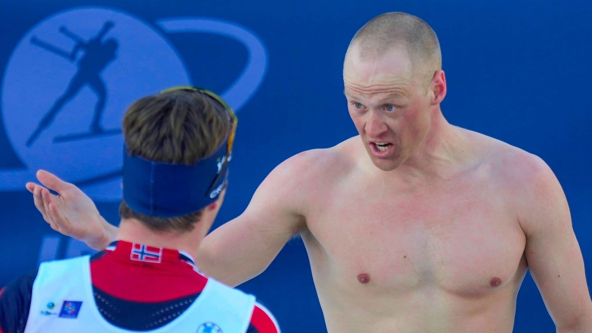 Endre Stromsheim (right): He got upset about the material at the finish line.