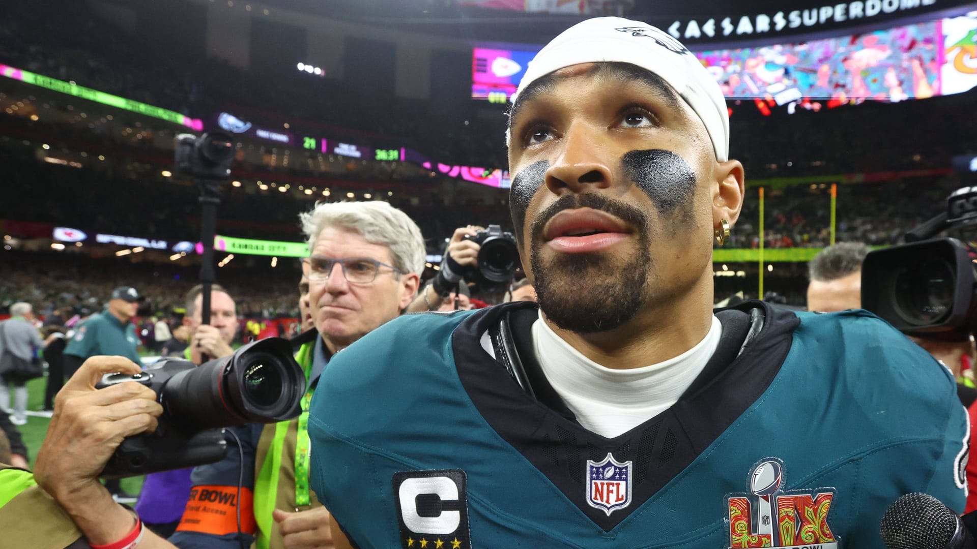 Jalen Hurts: He won the Super Bowl and was recognized as MVP.