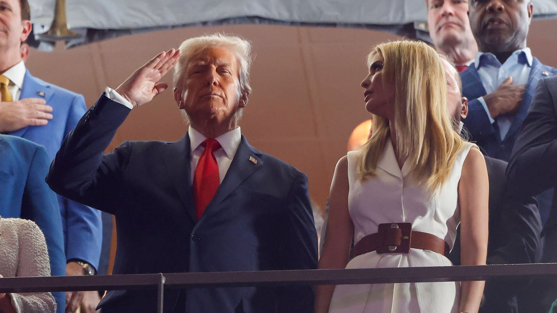 Donald Trump: The US President is on site at the Super Bowl.
