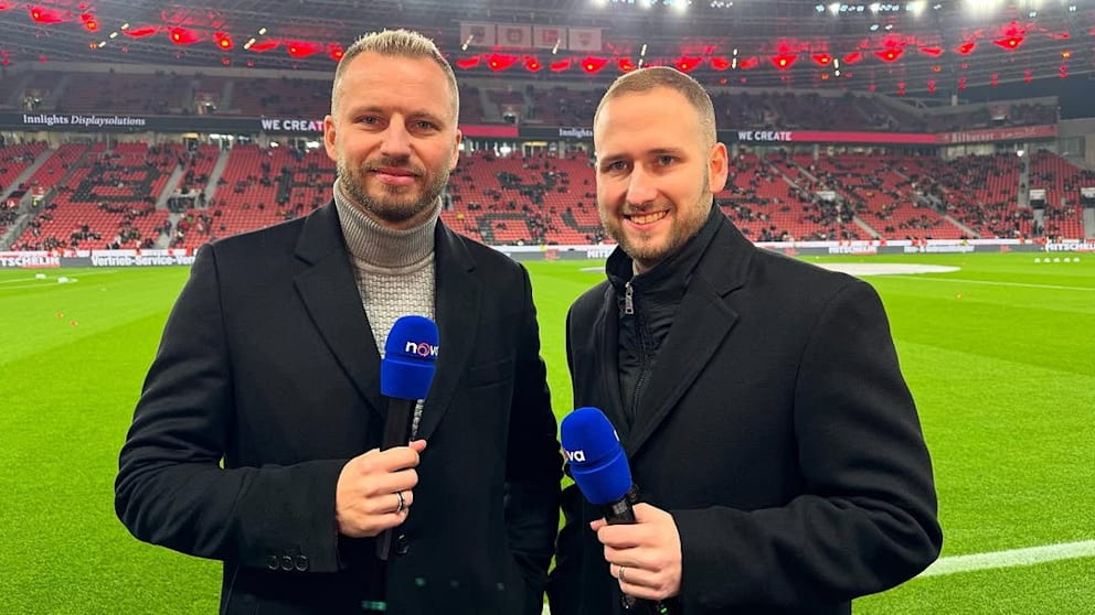 Experte Michal Kadlec (l.) beim tschechischen Sender Nova Sport mit Moderator Martin Kubicik