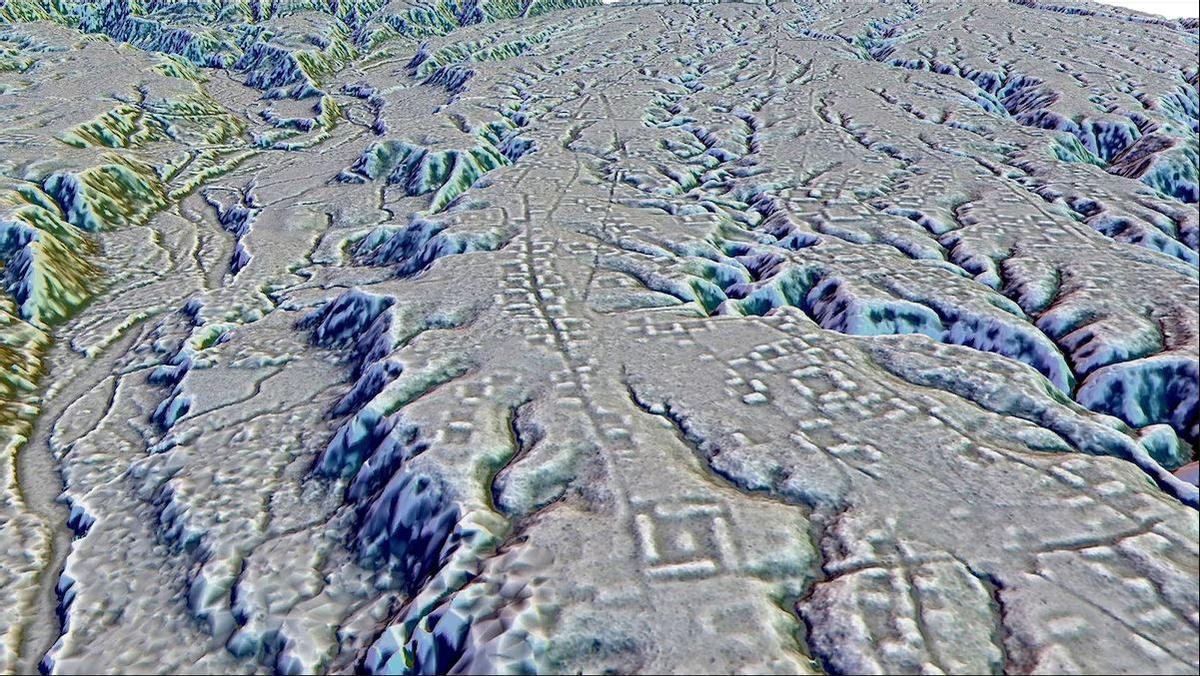 Mapa con radar satelital que muestra las construcciones