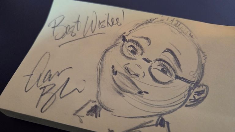 Aaron Blaise signed our reporter as a Disney character (photo: Noël van Hooft).