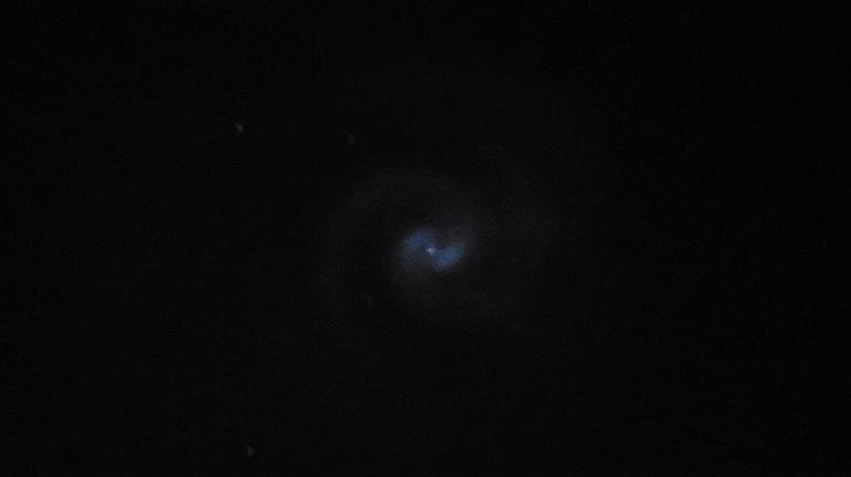 Is it a swirl around a satellite due to the humidity? (Photo: Miranda Michels).