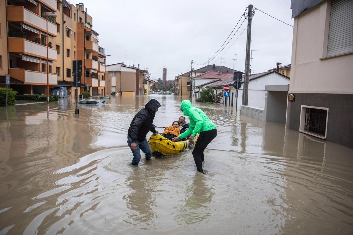 Inundaciones en Cesena, en Italia.