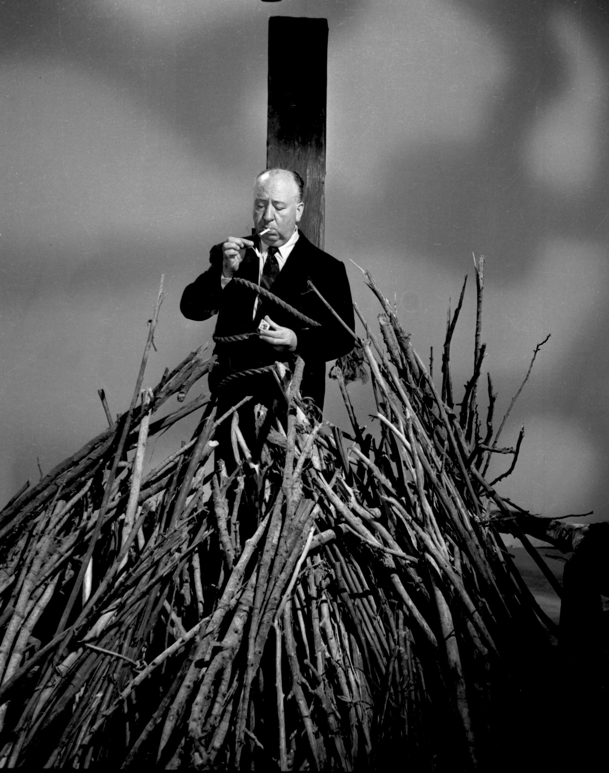Alfred Hitchcock caught