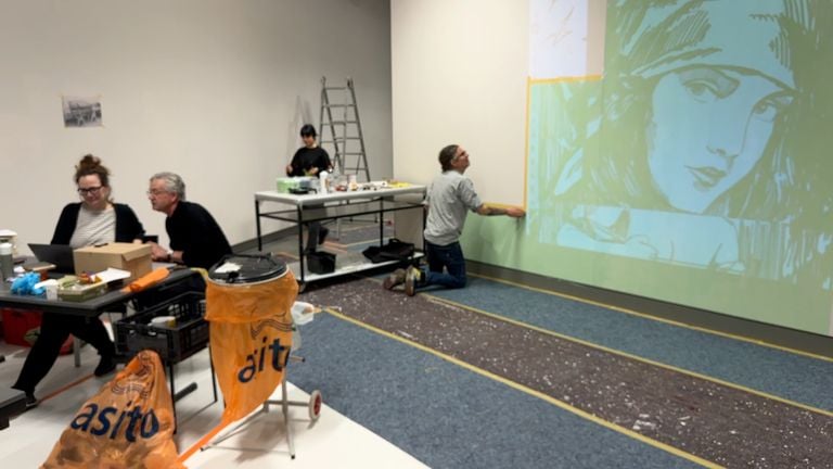 We are working hard on the mural of the first female pirate: Bloody Mary Read.