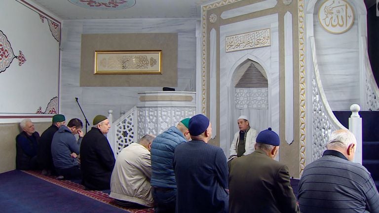 Prayer in the Mevlana Mosque in Eindhoven.