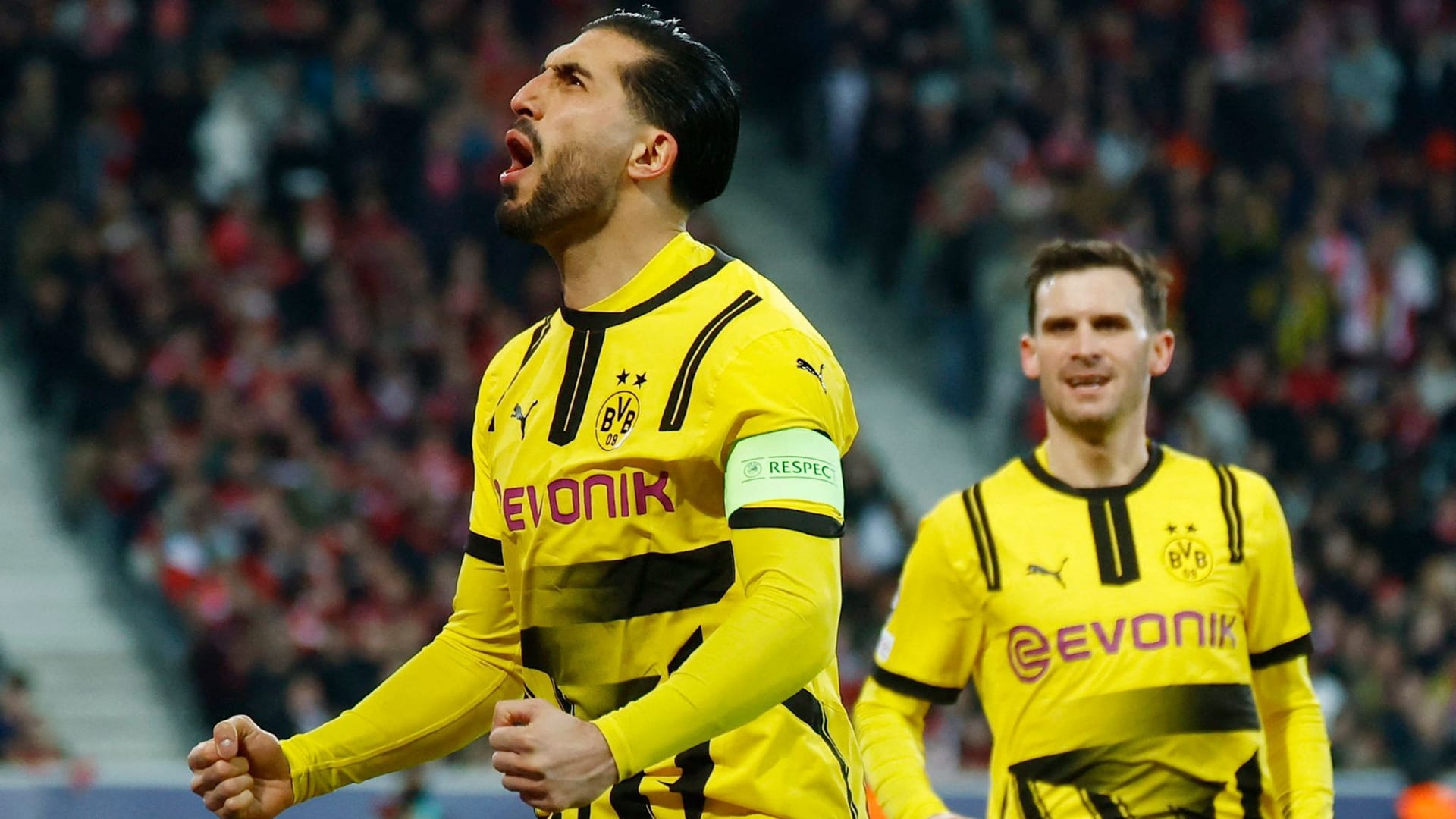 Emre Can cheers: The captain converted a penalty for BVB.