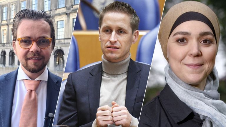 The Brabant MPs Daan de Kort, Michiel van Nispen and Esmah Lahlah