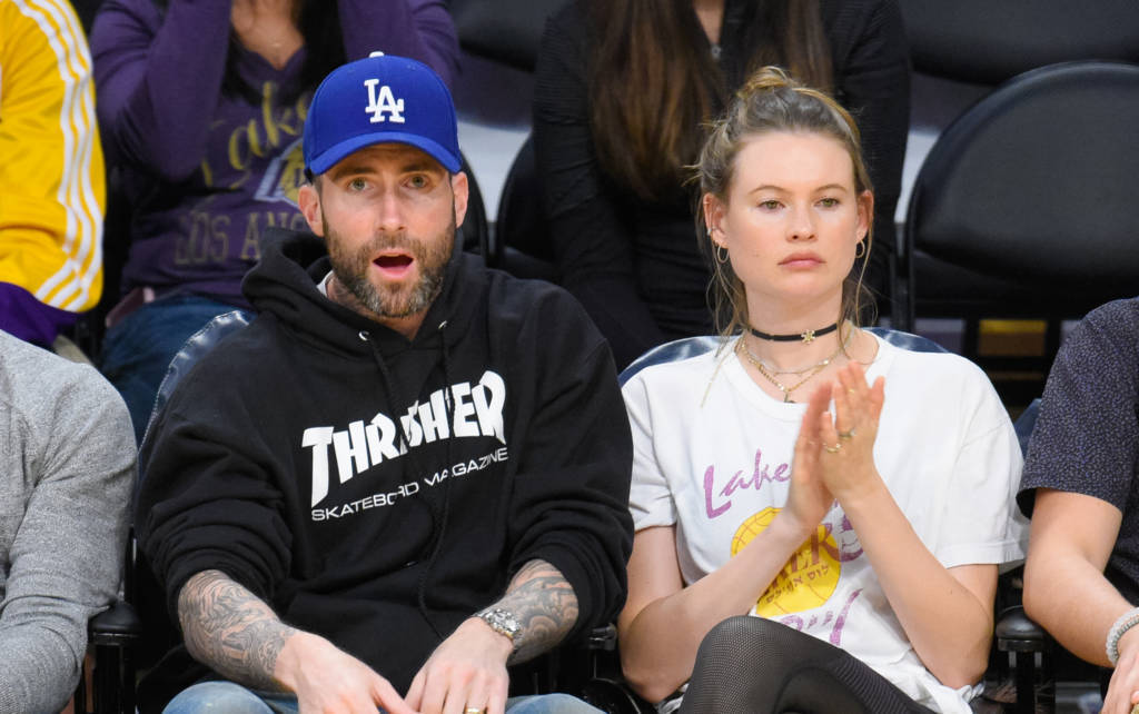 Maroon 5 singer Adam Levine with his wife Behai Prinsloo