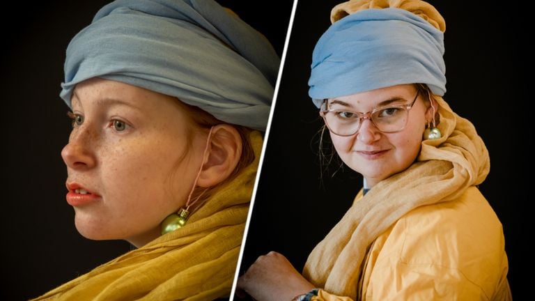Peggy photographed girls with a multiple disability as a 'Girl with the Pearl' (photos: Peggy Stadhouders)