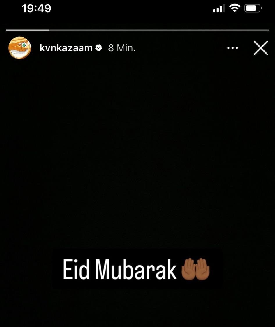 Der Post von Kevin Yebo auf Instagram während des Spiels seiner Mannschaft