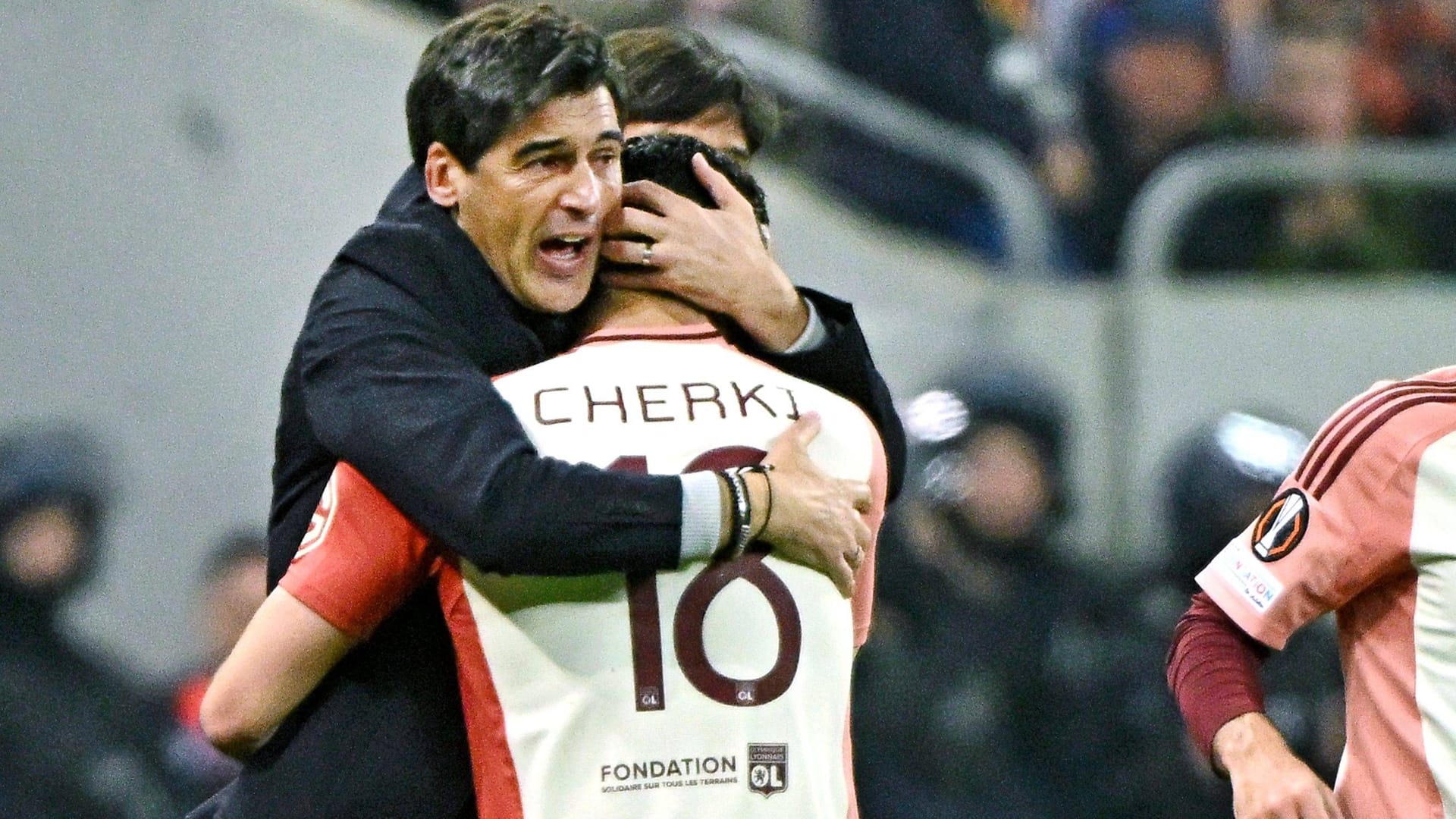 Emotional: Lyon's coach Paulo Fonseca in the game against FCSB Bucharest.