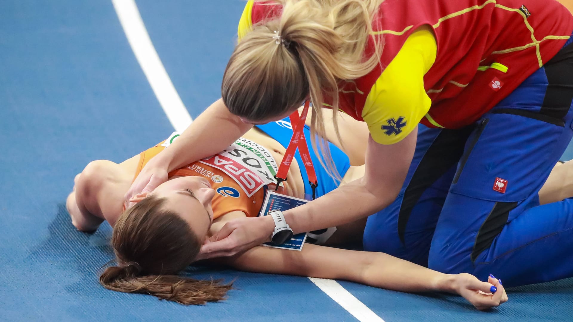 Maureen koster on the ground: the EM race over the 3,000 meters ended abruptly for the 32-year-old.