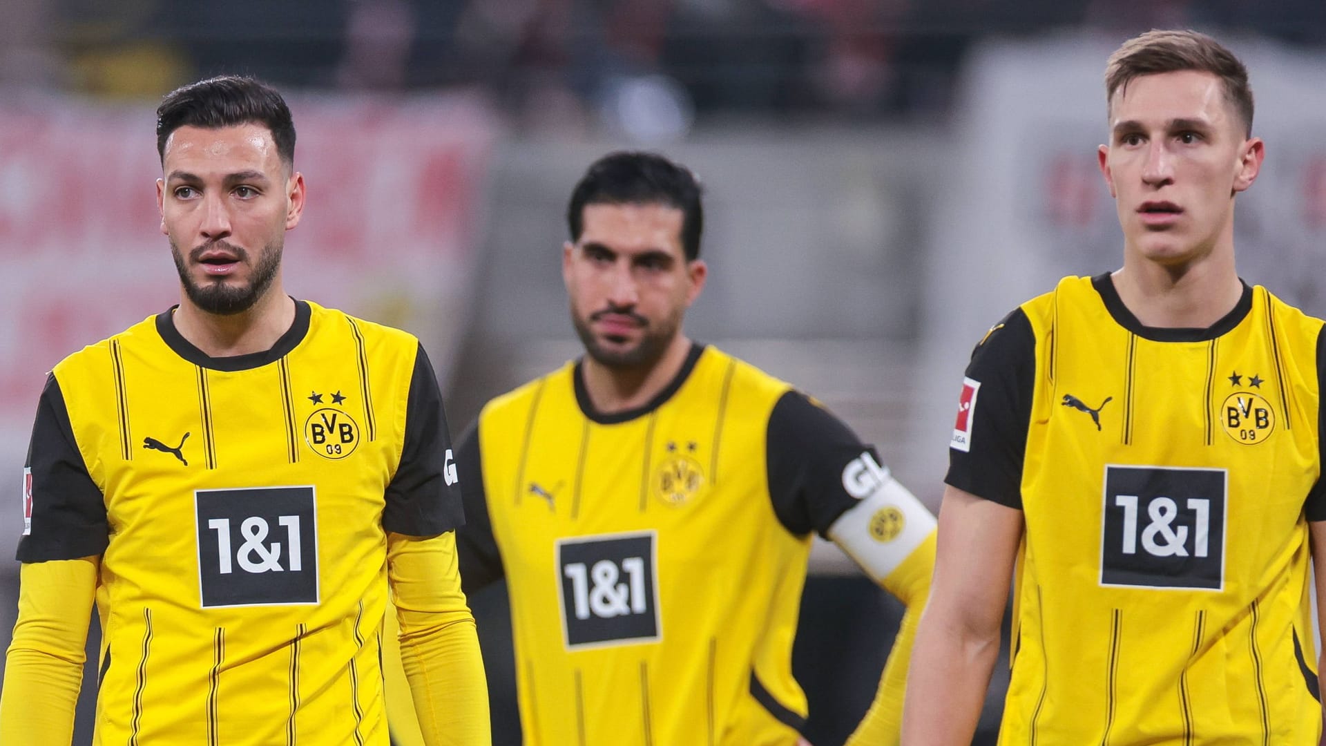 Ramy Bensebaini, Emre Can and Nico Schlotterbeck (from left to right): You could not prevent the defeat.