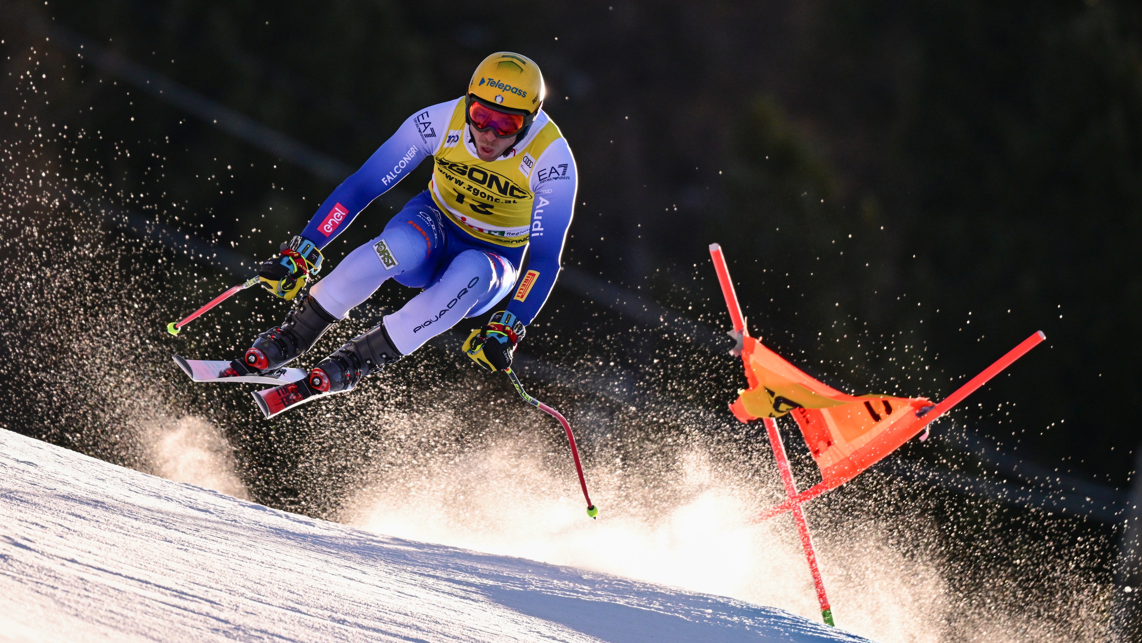 Mattia Casse on the departure of Bormio 