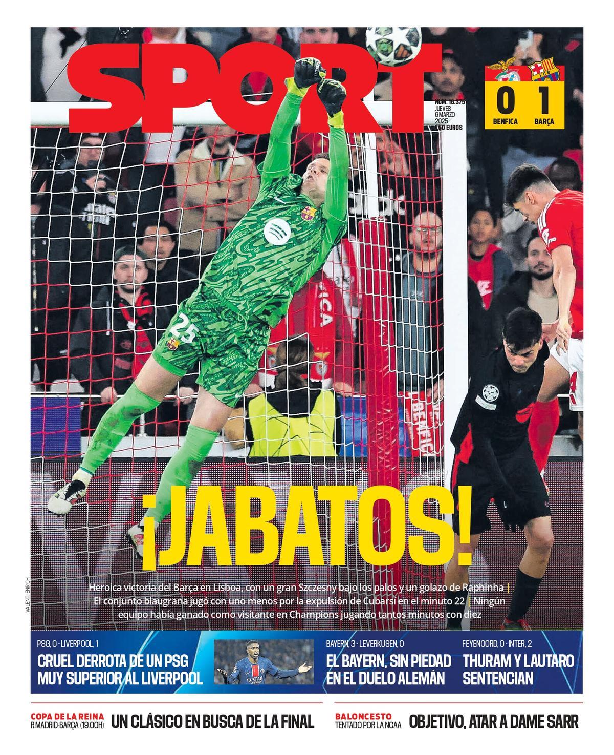 La portada de SPORT de hoy