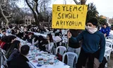 IFTAR meeting for the town hall in Istanbul, last Wednesday, which was called upon by the arrested mayor of the city of Ekrem Imamoglu. The protest board says: