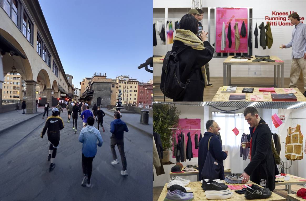 Running event and exhibition stands of the 'Kneesup' running segment of the Pitti Uomo