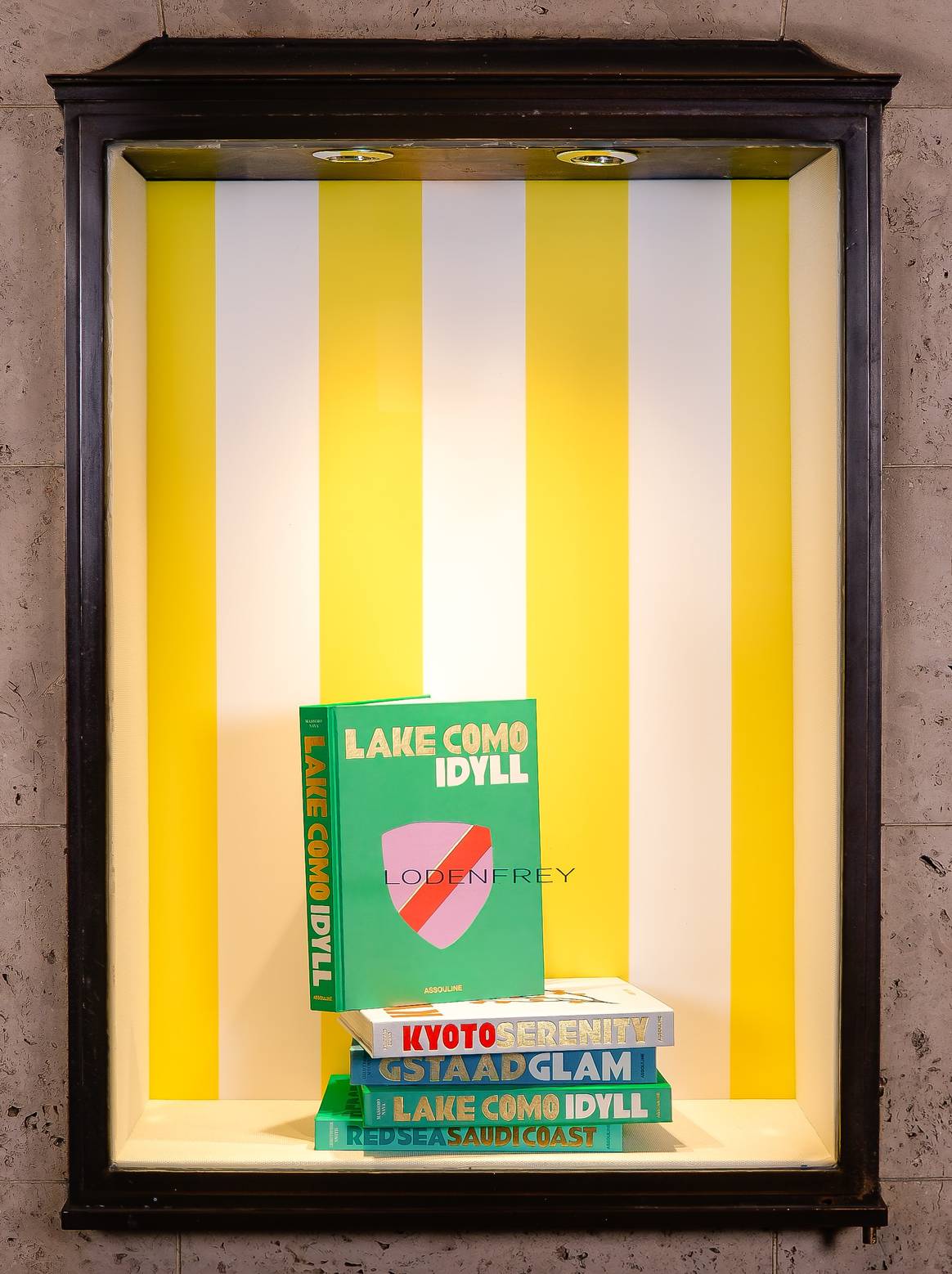 Londenfrey and assoulins transform shop windows into a travel catalog.