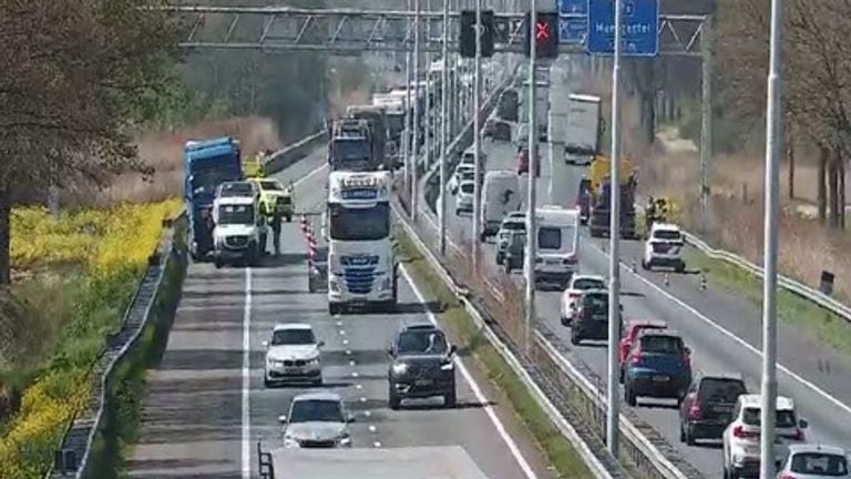On the A58 an accident occurred in both directions (photo: Rijkswaterstaat traffic information/x).