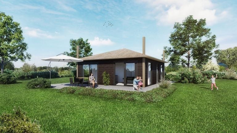 One of the future houses at the holiday park (photo: Pukkemuk).