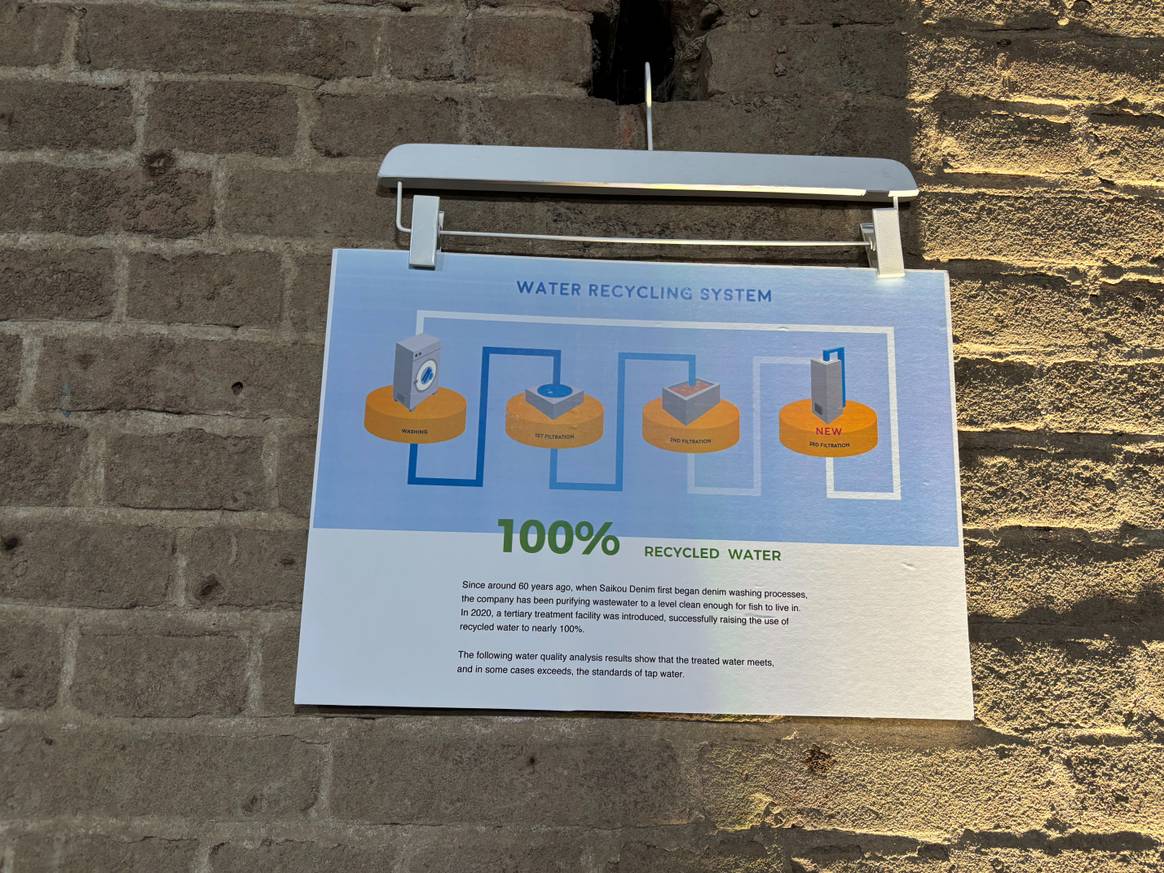 The Saikou Denim company presents its water cleaning system.