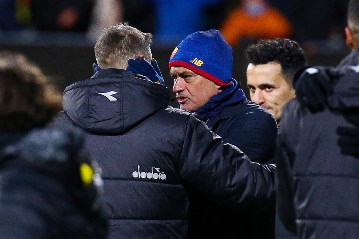 Mourinho, en el FK Bodo/Glimt - AS Roma de la Conference League en 2021