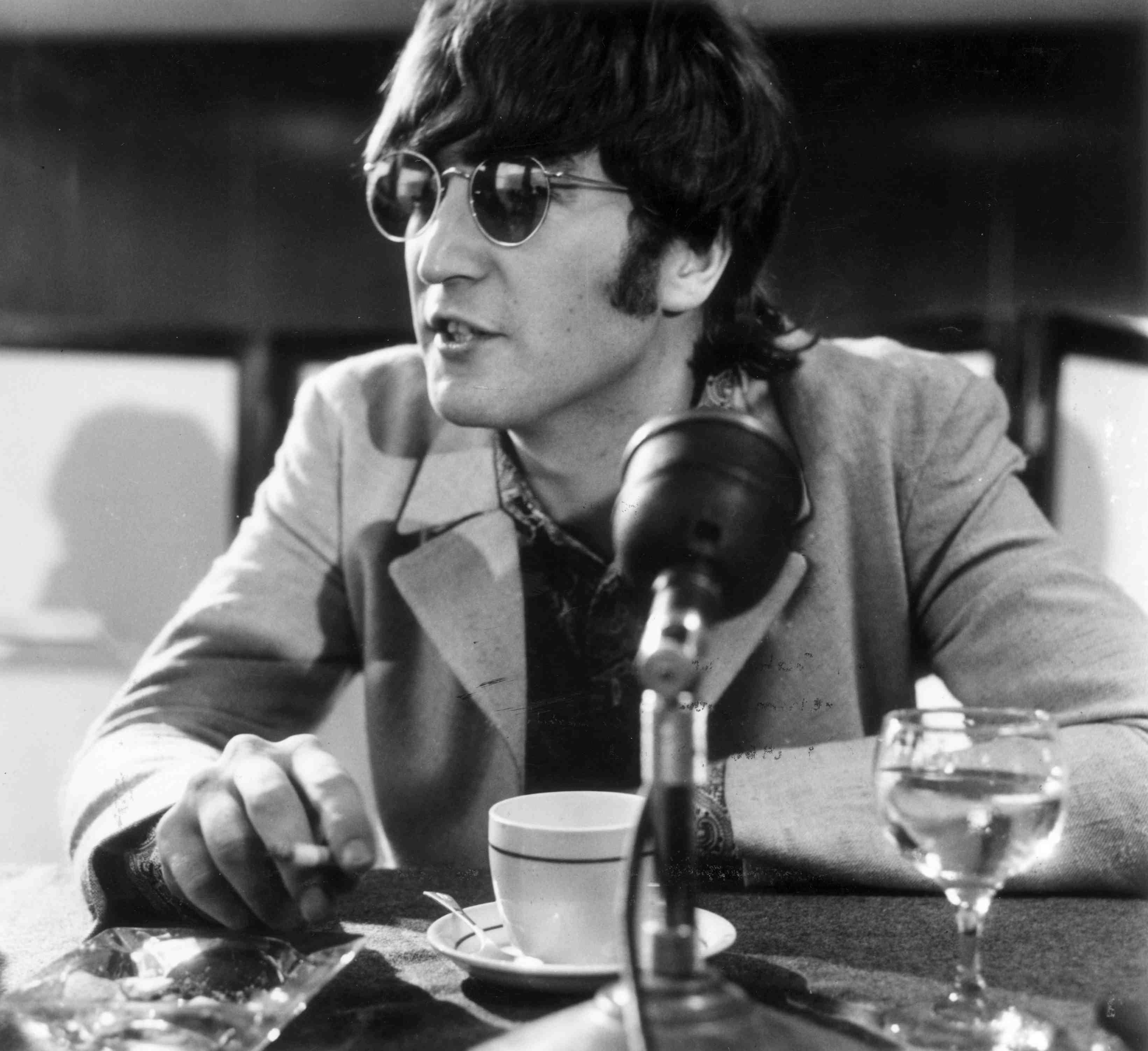 John Lennon during a press conference