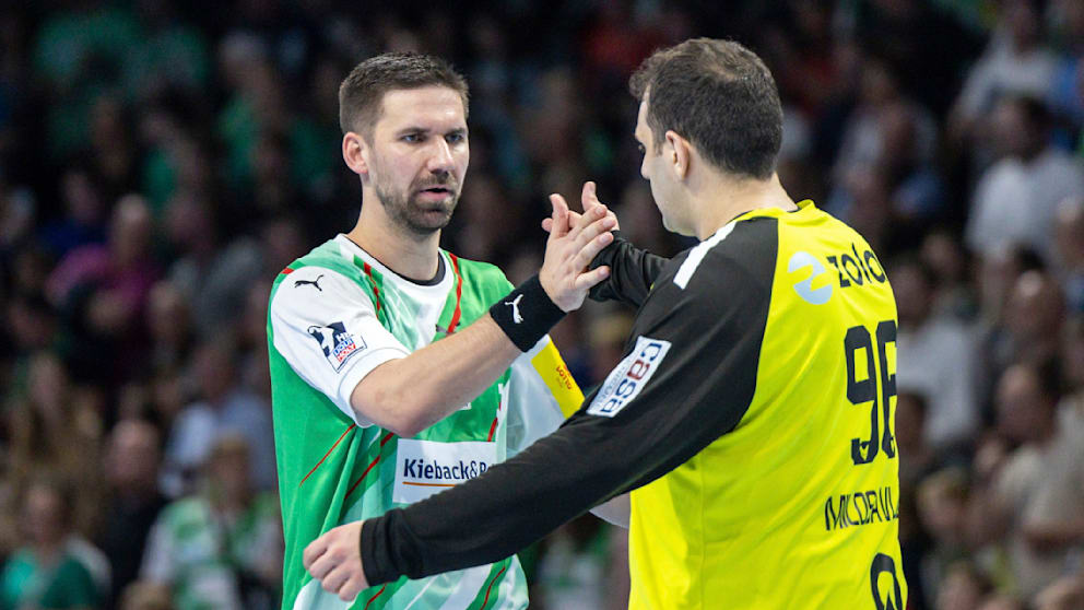 Fabian Wiede (31/l.) und Dejan Milosavljev (29) wollen mit den Füchsen ins Final4 der Champions League