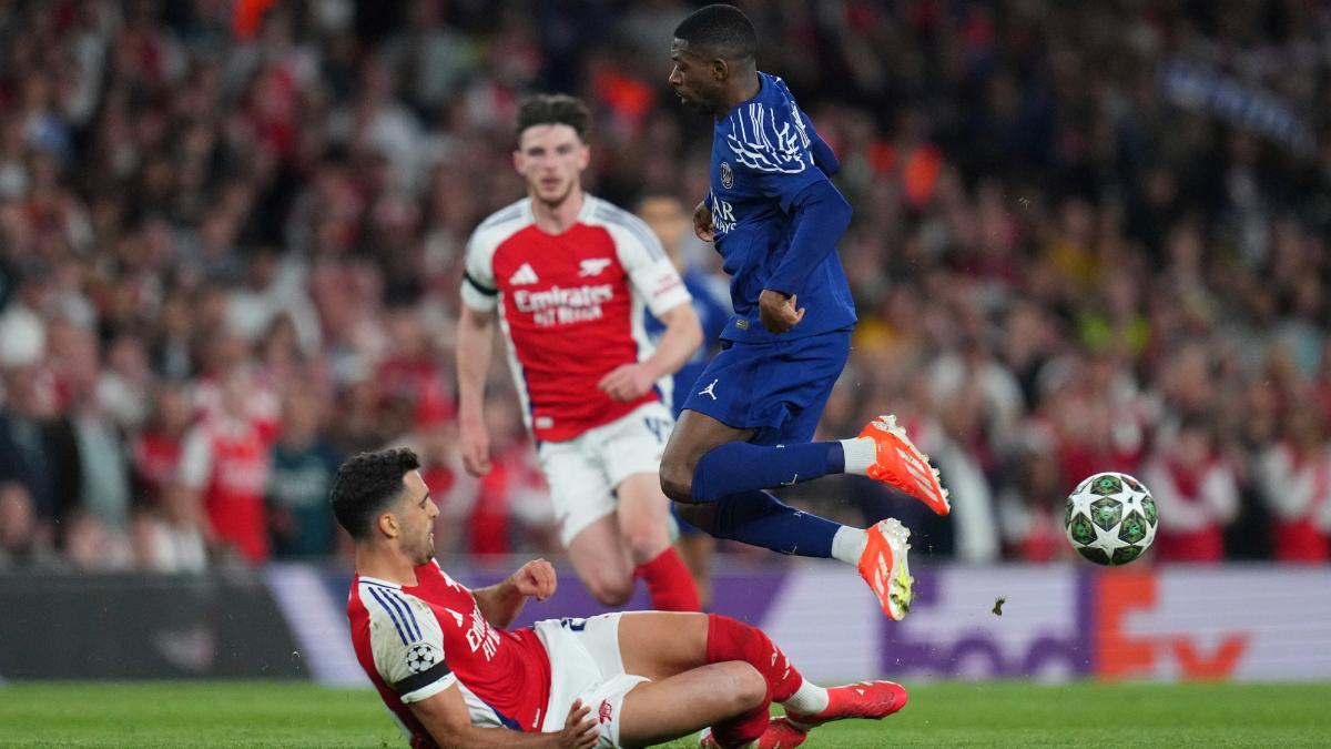 Dembélé, en una acción del partido