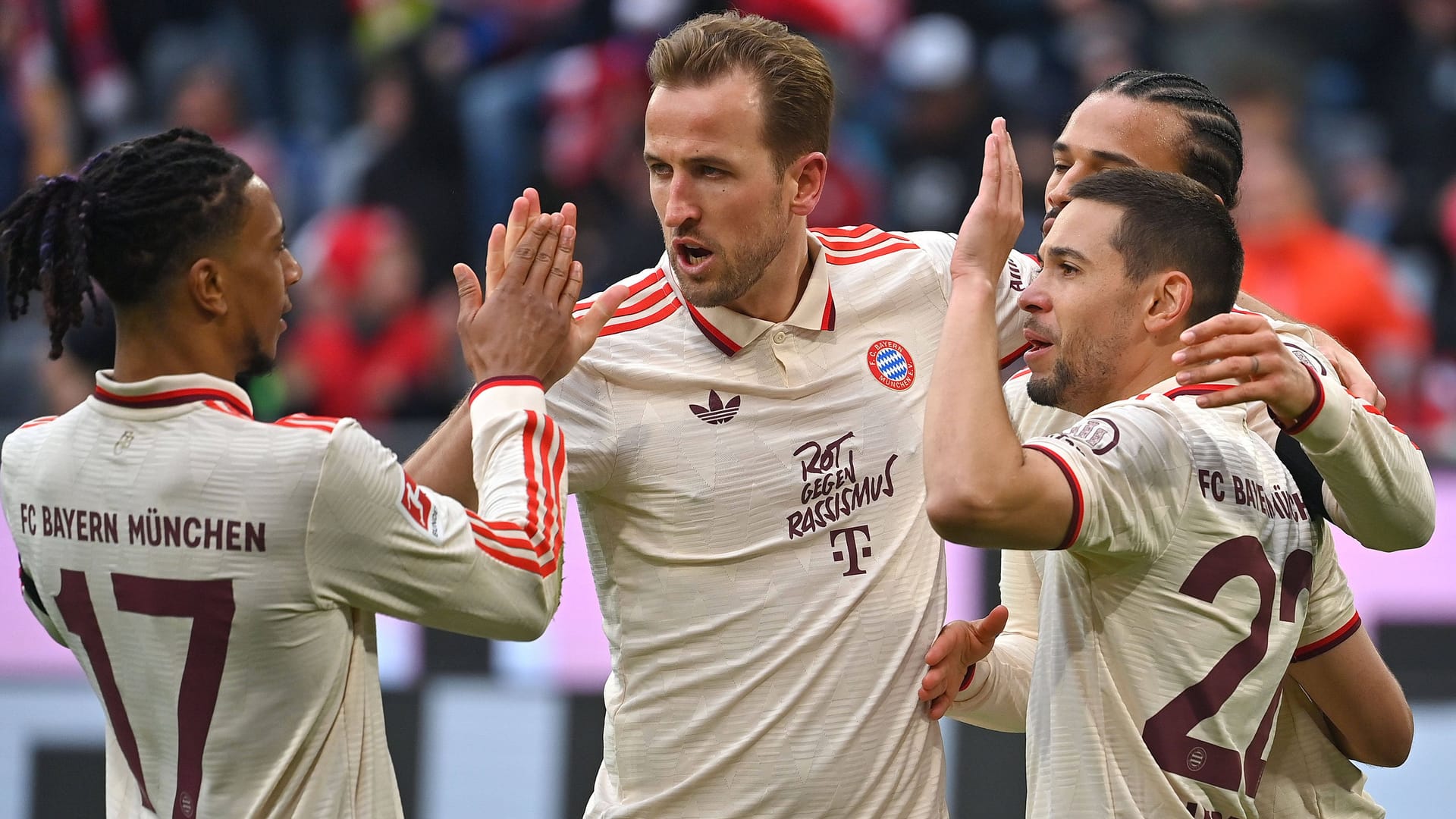 Michael Olise, Harry Kane, Leroy Sané and Raphaël Guerreiro (from left to right): Bayern are currently concerned with worries about injury.