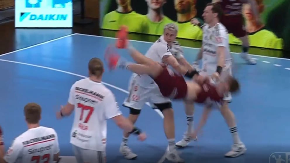 Nissen fiegt: Brutales Tackling in der Handball-Bundesliga