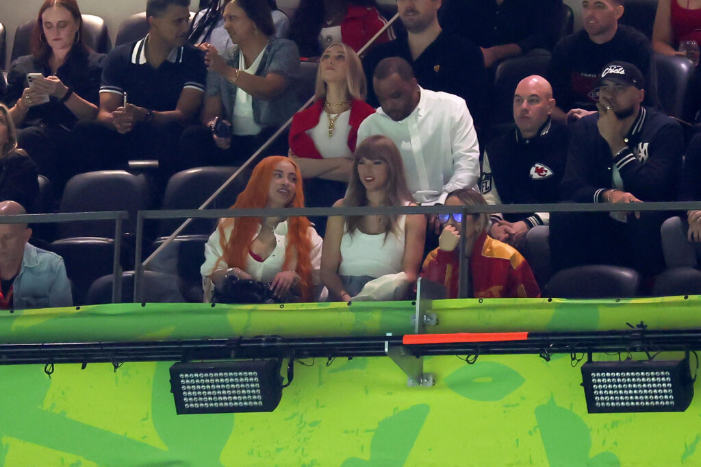 Ice Spice and Taylor Swift in an NFL game by the Kansas City Chiefs