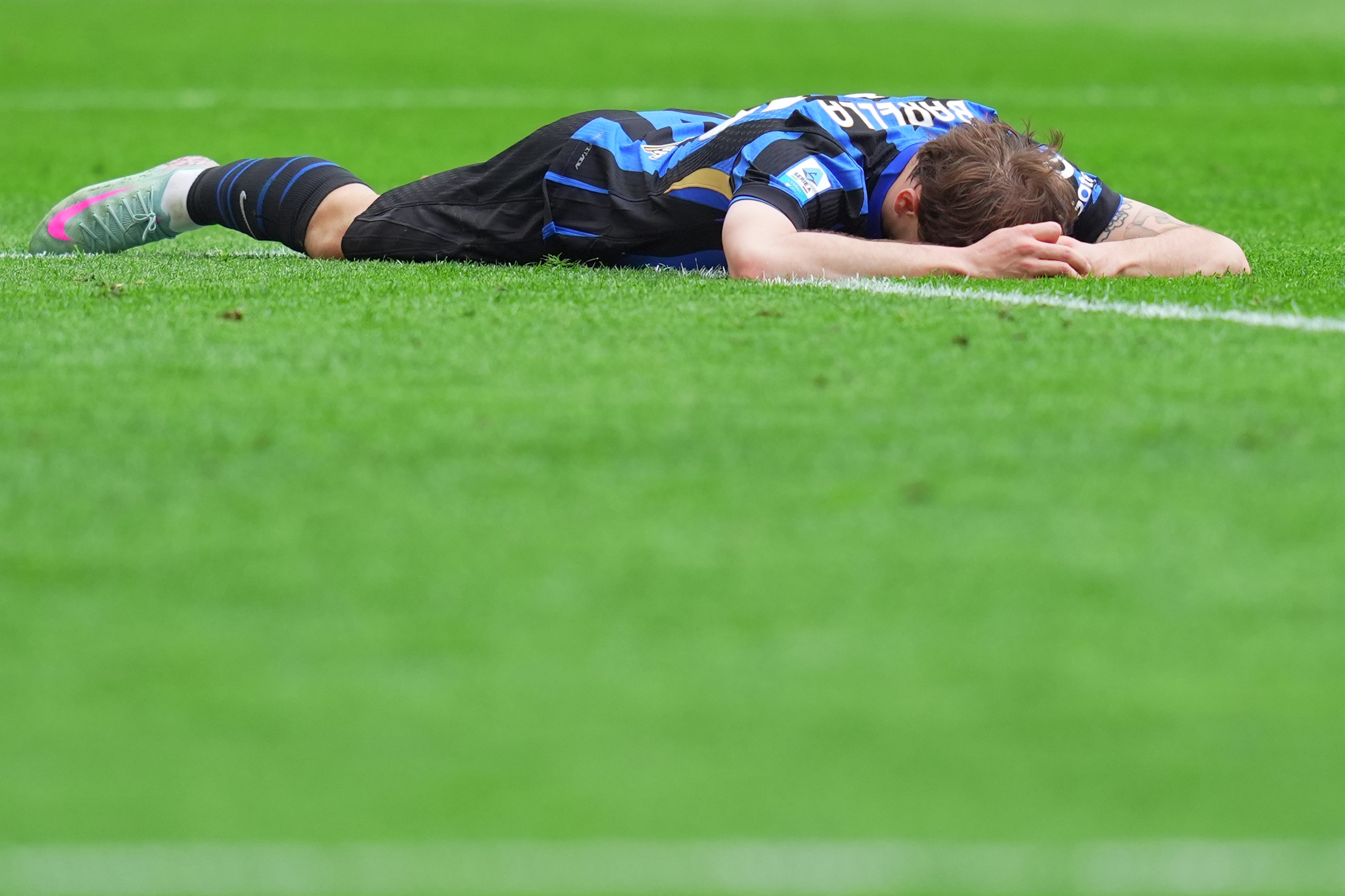 Inter Milaning Nicolo Barella During the Serie A Soccer Match Bethaeen Inter and Rome at San Siro Stadium in Milan, North Italy -, Sunday, April 27, 2025. Sport - Soccer (Photo by Spada/LaPresse)