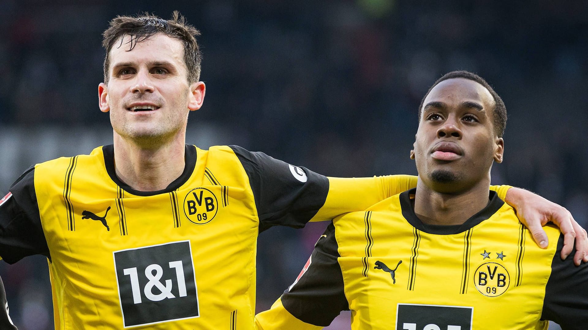 Jamie Gitten (right) next to Pascal: The Englishman has been playing in Dortmund since 2022.