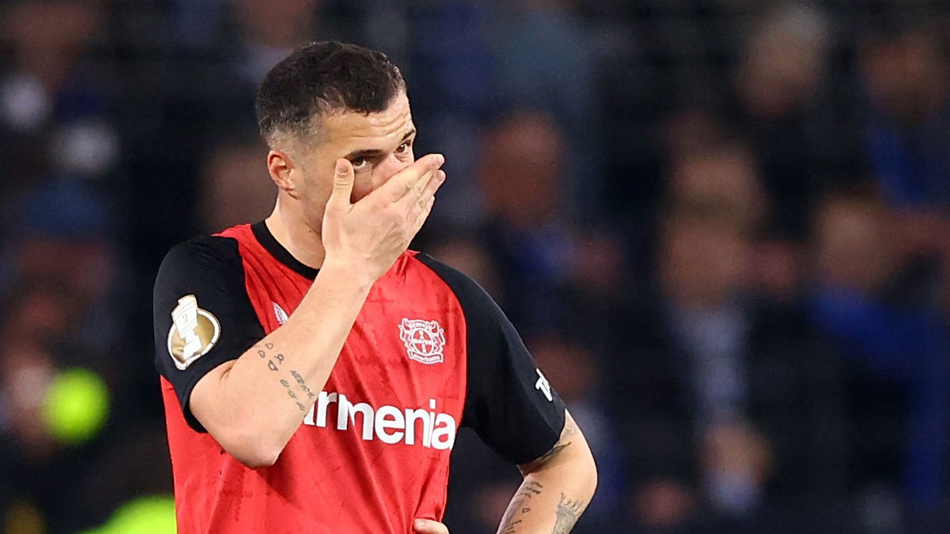 Granit Xhaka was frustrated after the defeat.