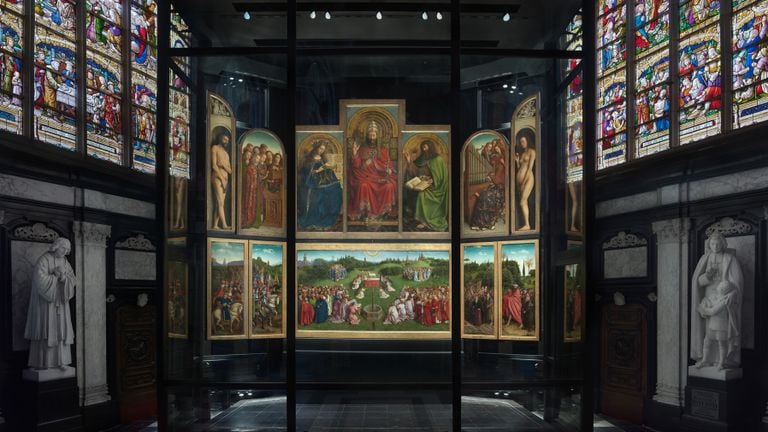 The worship of the Lamb of God from 1432 in the Sint-Baafskathedral of Ghent (photo: Wikipedia)