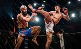 MMA fighter Harun Kurt from Germany (left) in a fight with Barry Irausquin from Curaçao. 