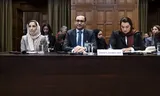 Amiera Alhefeiti (left), representative of the United Arab Emiraten (VAE) at the UN, on 10 April during an interrogation at the International Court of Appeal in The Hague, where the case of Sudan serves. Photo Remko de Waal / ANP 