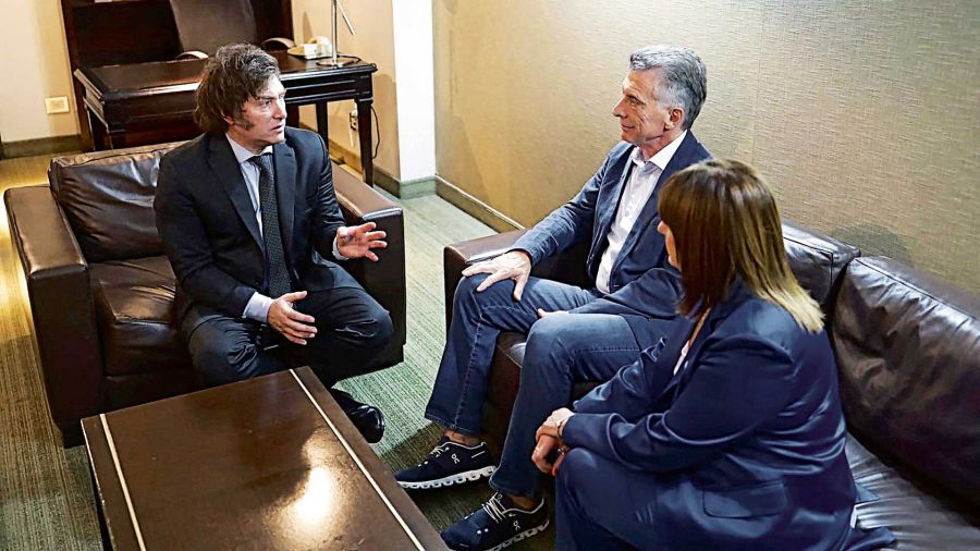 Javier Milei, Mauricio Macri and Patricia Bullrich