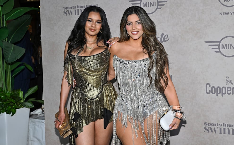 Model Denise Bidot (r.) mit Tochter Joselyn Adams